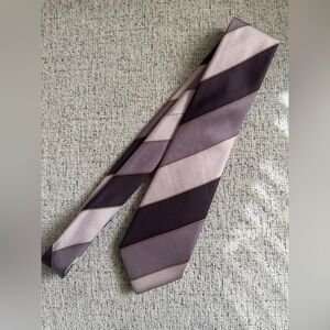 Men's Diagonal Stripe Purple Tie - Refined Formal Accessory